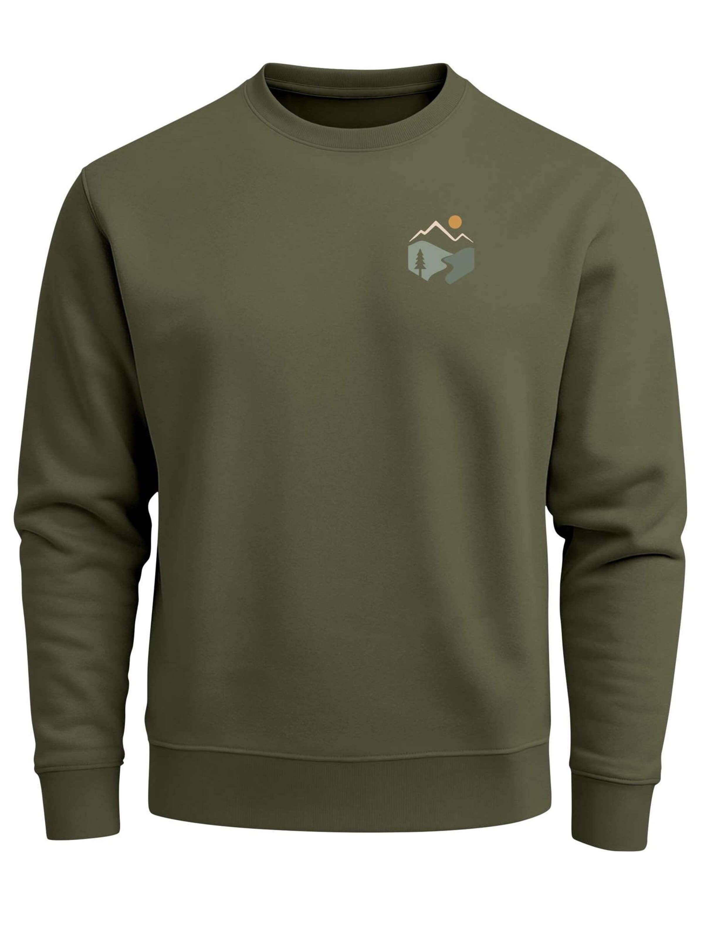Neverless Sweatshirt 'Mountain Trail'‌‌‌‌‌‌‌‌ in Grün: Vorderseite