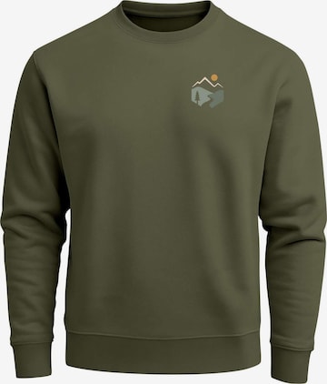 Neverless Sweatshirt 'Mountain Trail' in Grün: Vorderseite