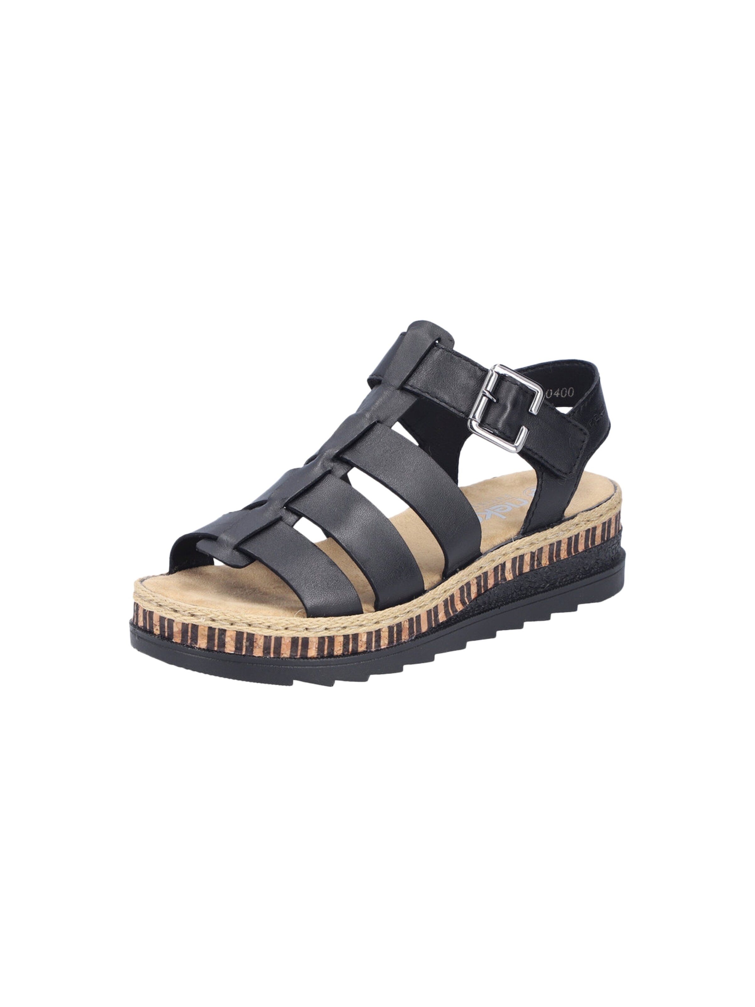 Rieker Sandales en 36 en noir, Vue avec produit