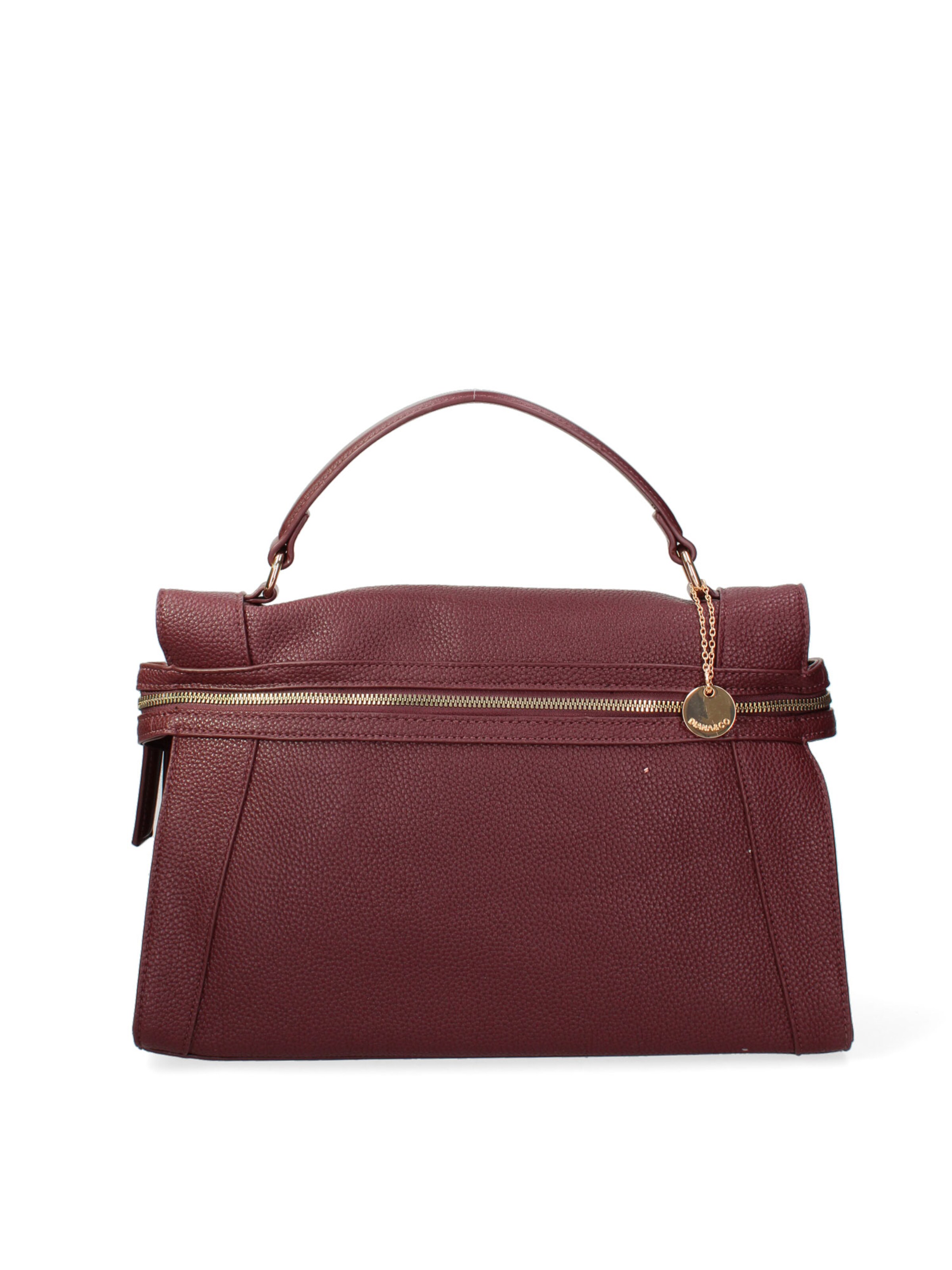 Borsa a mano 'Borsa a Mano Donna Ecopelle - Zip e Tracolla Rimovibile' di Diana&Co. in rosso: frontale