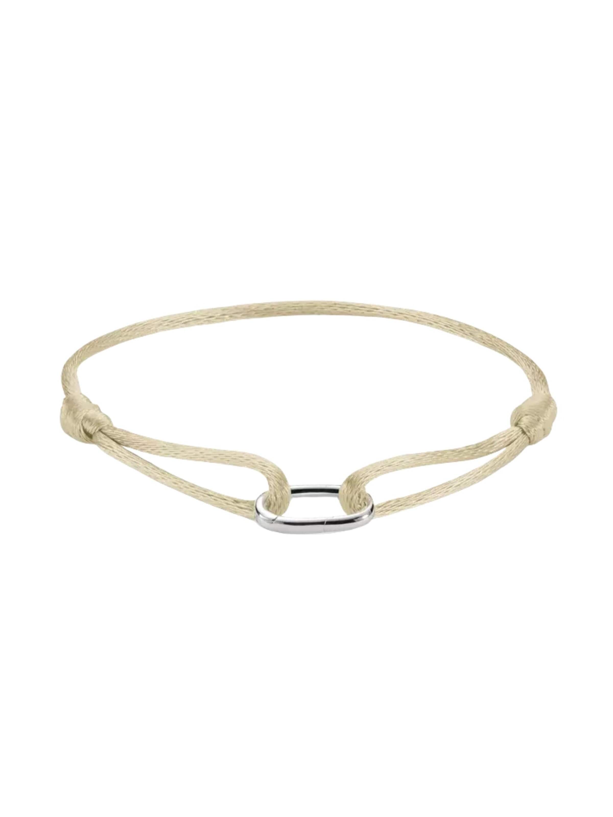Thomas Sabo Bracelet 'Silver Textile Bracelet Beige Connect' in Beige: front