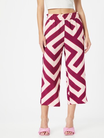 COMMA Wide leg Broek in Roze: voorkant