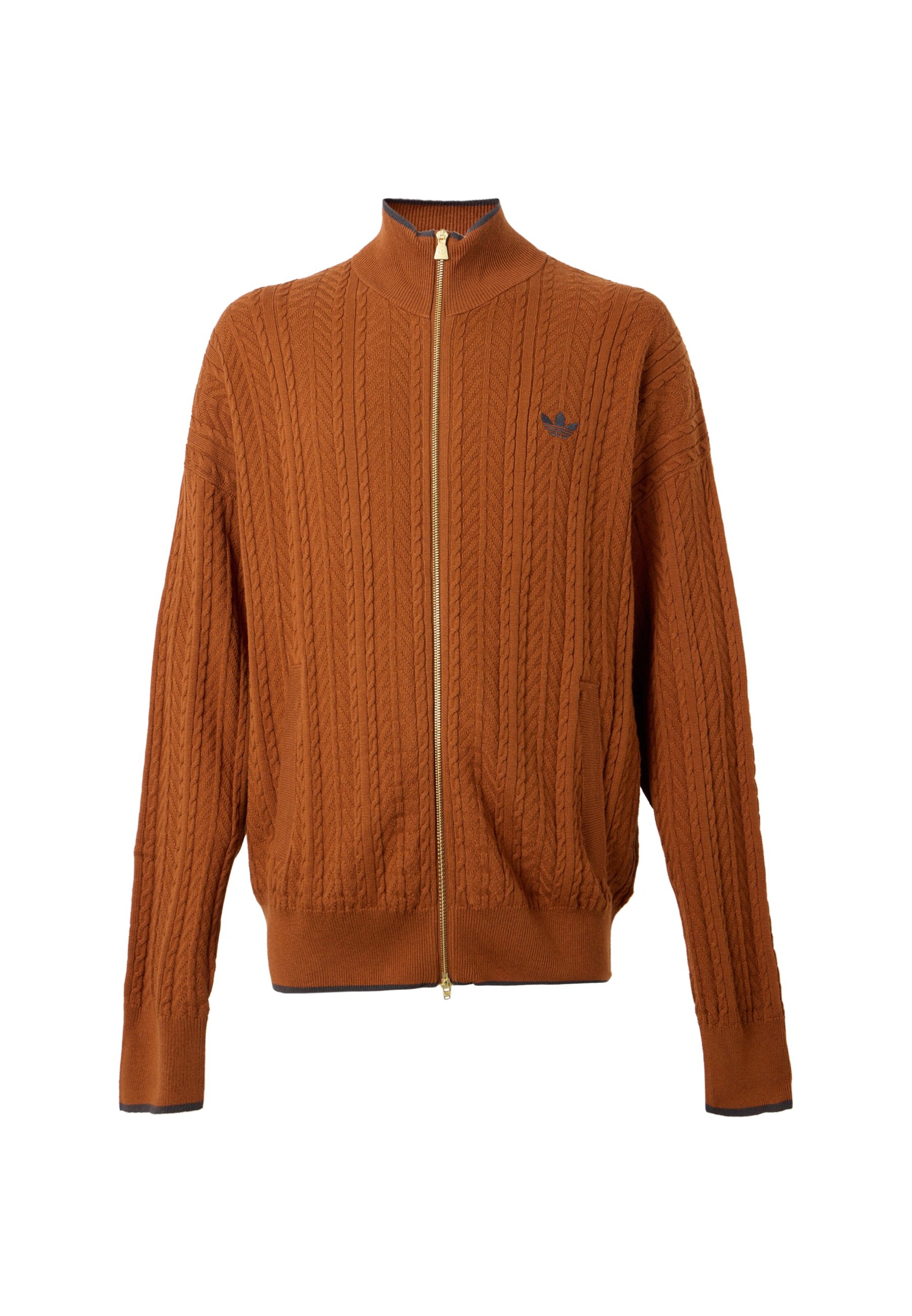 ADIDAS ORIGINALS Knit cardigan 'FIREBIRD' in Brown: front
