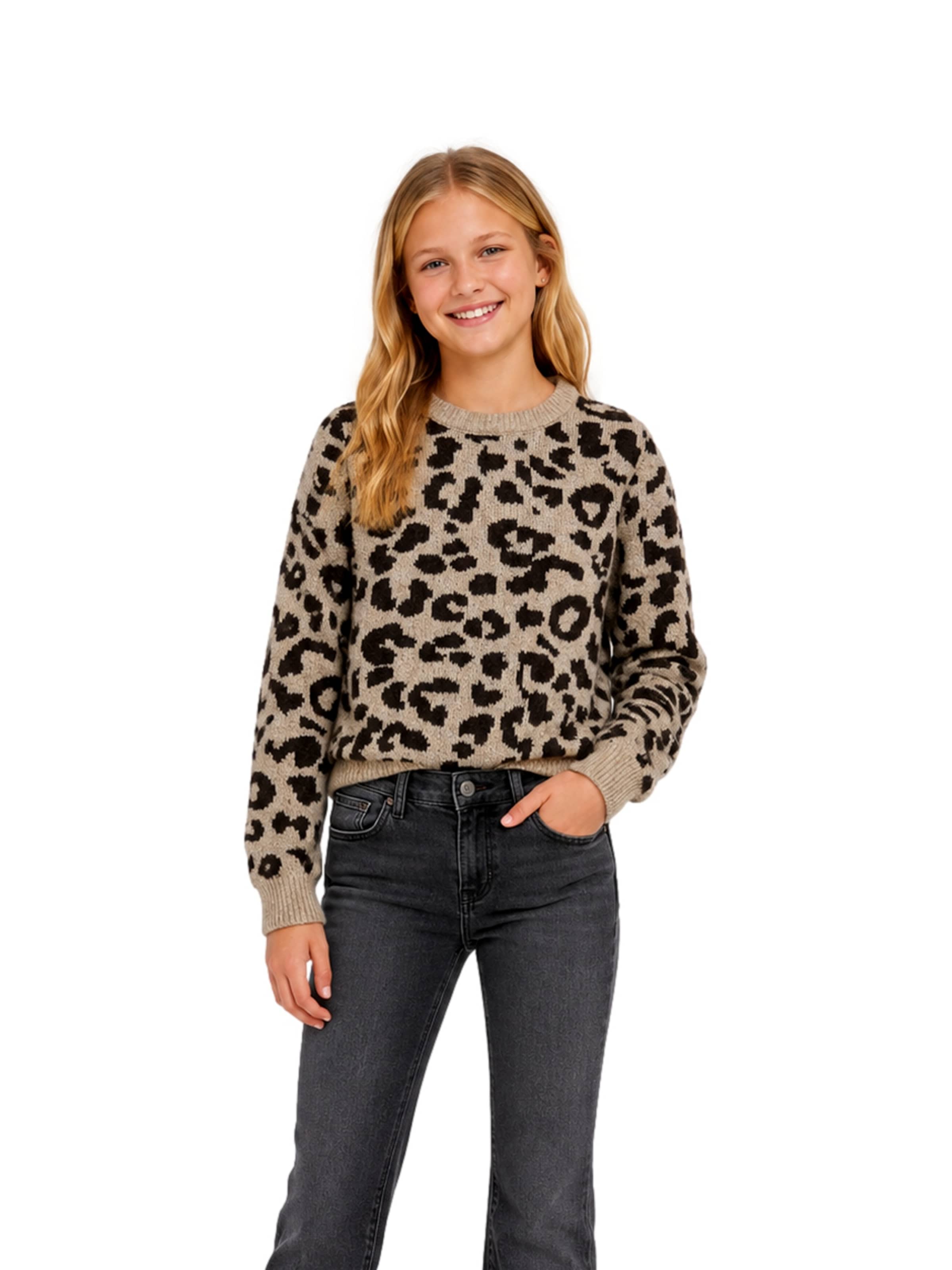 ONLY GIRLS Pullover 'KOGDora' in Braun: Vorderseite