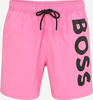 BOSS Шорти за плуване 'Octopus' в розово: отпред
