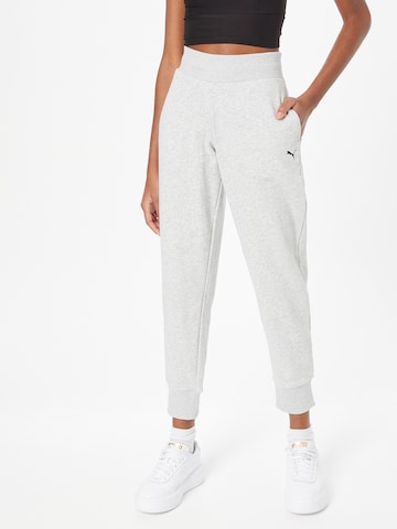 PUMA Tapered Workout Pants 'ESSENTIAL' in Grey: front