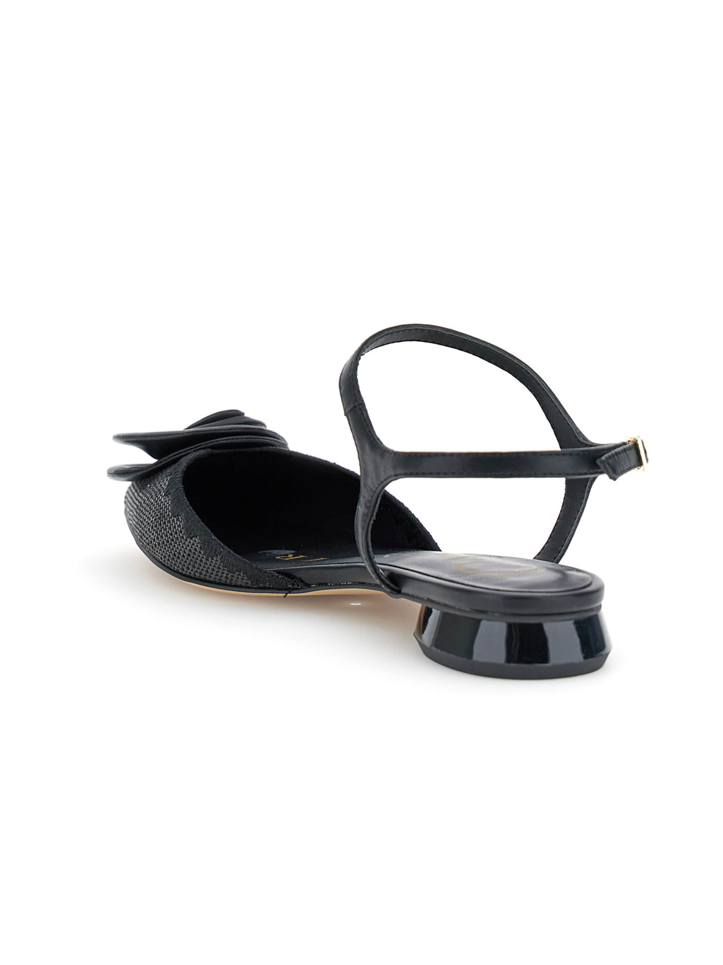 CAFè NOIR Ballerina met riempjes in Zwart