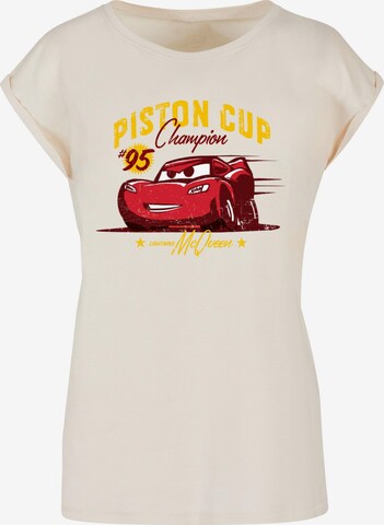 ABSOLUTE CULT T-Shirt 'Cars - Piston Cup Champion' in Beige: predná strana