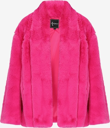Giacca invernale 'Fashion Look' di faina in rosa: frontale