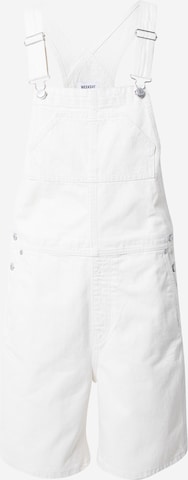 WEEKDAY Regular Jean Overalls in White: front