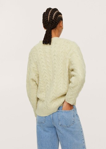 MANGO Knit Cardigan 'Trenza' in Yellow