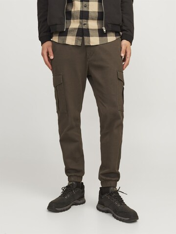 JACK & JONES Slimfit Cargobroek 'JJMarco Joe' in Bruin: voorkant