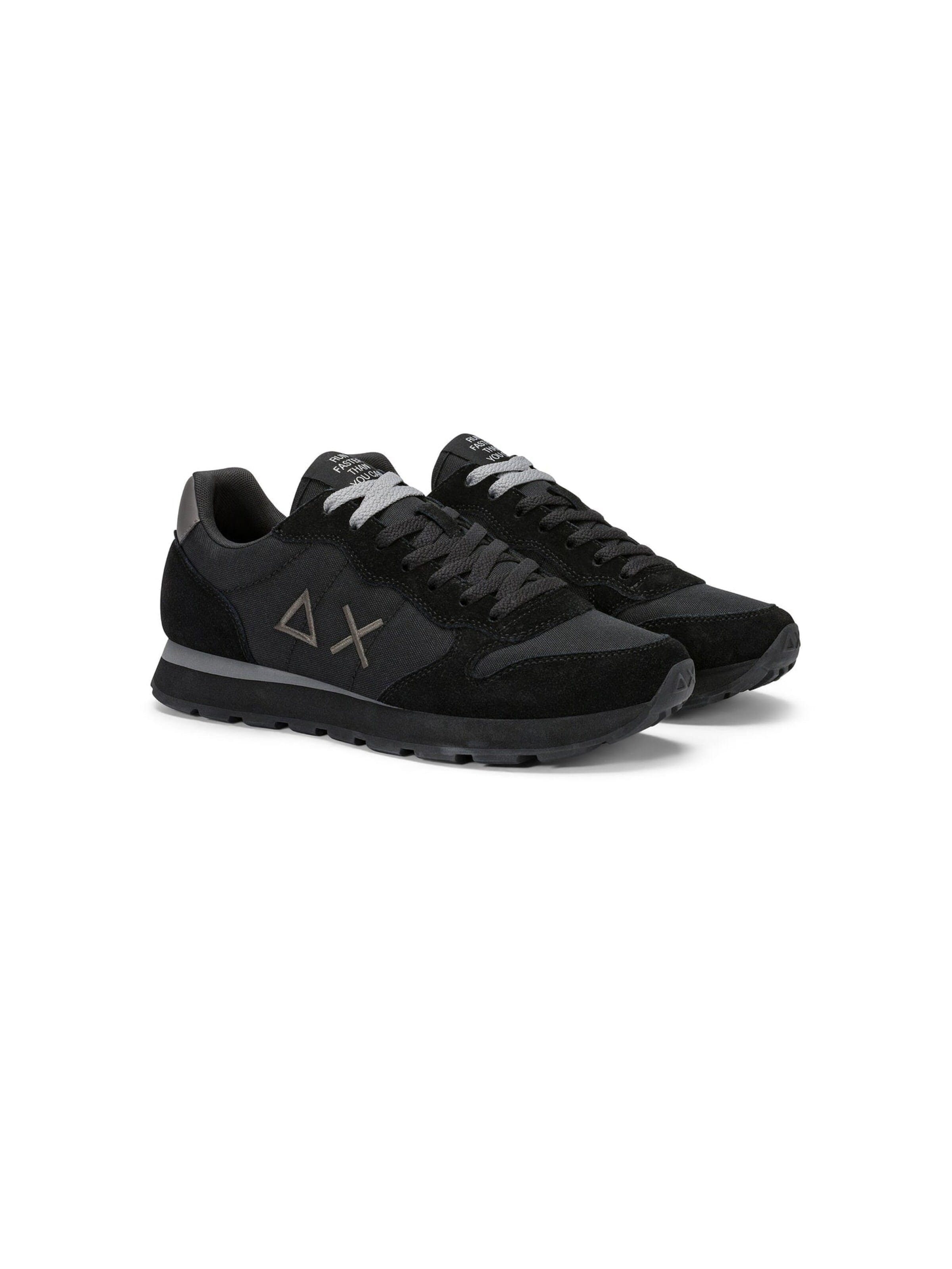 SUN68 Sneakers laag 'Men's Tom Sneakers in Nylon and Suede' in Zwart