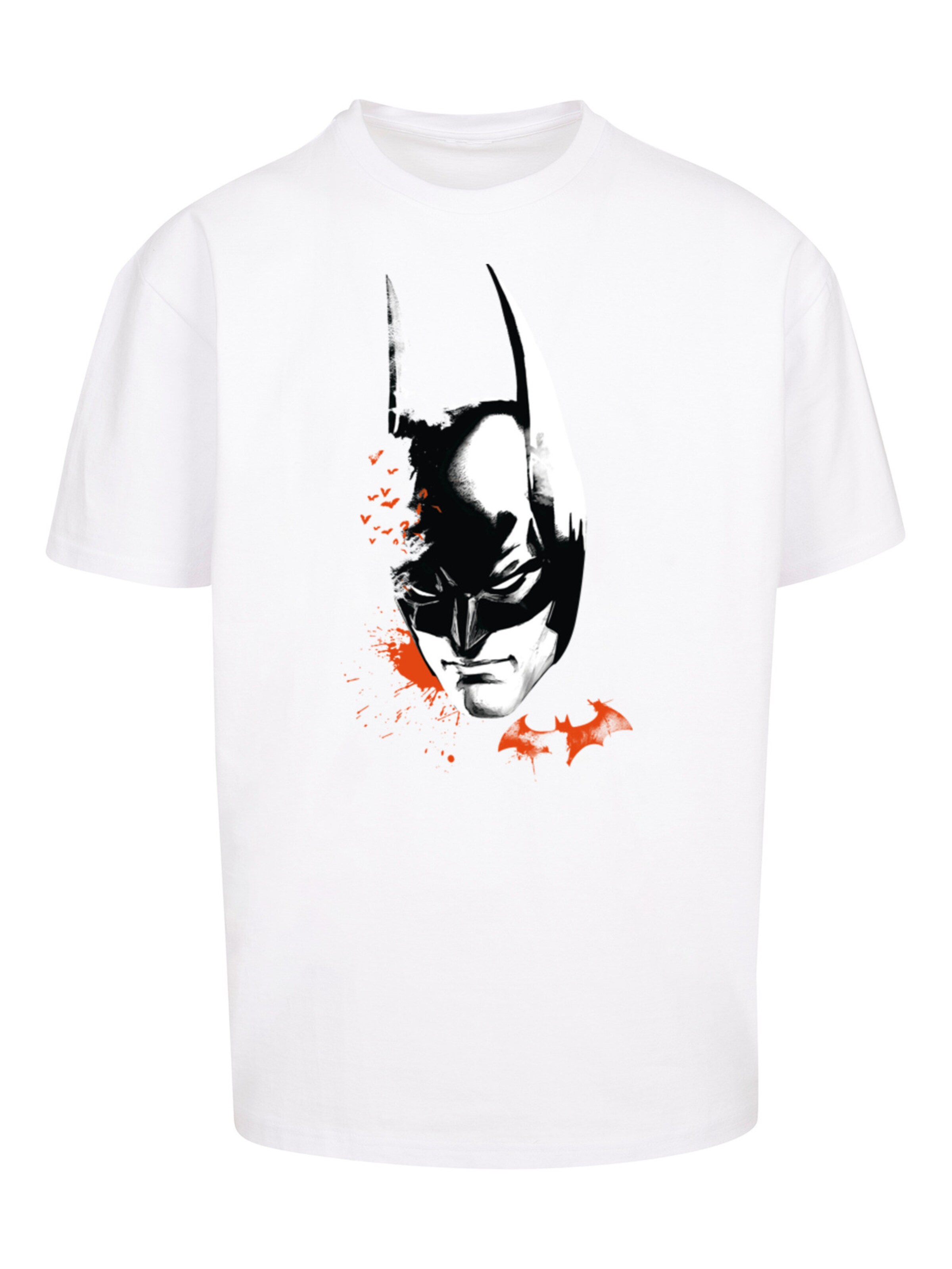 T-Shirt 'DC Comics Batman Arkham Bats Face' F4NT4STIC en blanc : devant