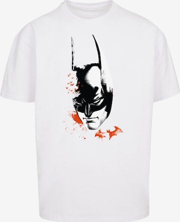 T-Shirt 'DC Comics Batman Arkham Bats Face' F4NT4STIC en blanc : devant
