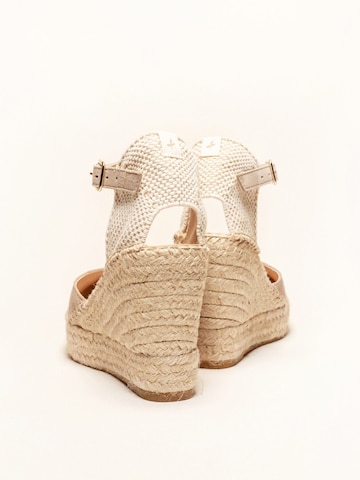 Alhamas Strap sandal 'Alpargata Cuña 10 cm' in Grey
