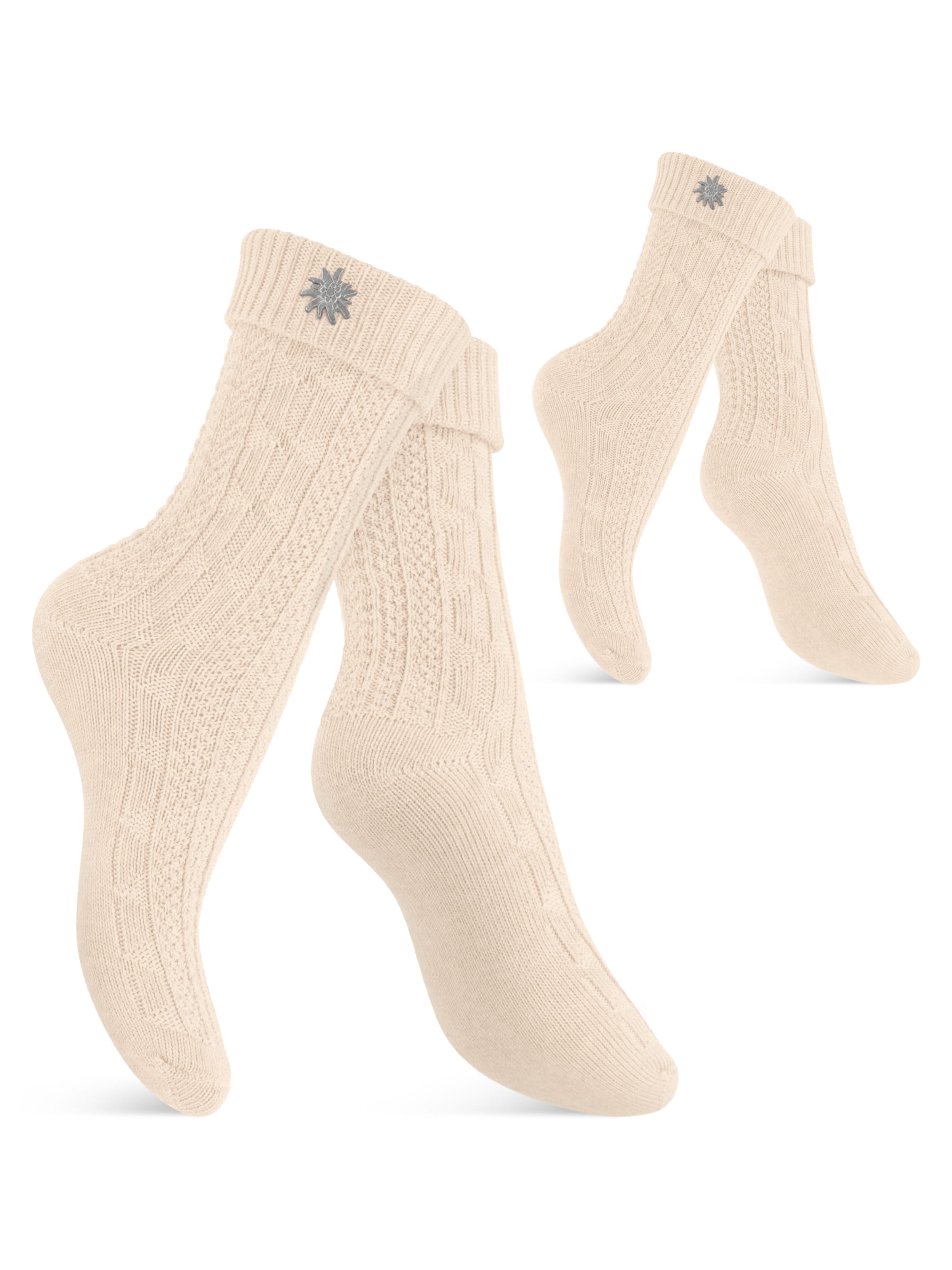 celodoro Trachtensocken 'Tradition'‌‌‌‌‌ in Weiß: Vorderseite