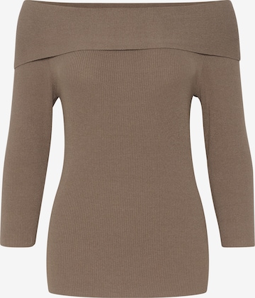 SOAKED IN LUXURY Pullover in Braun: Vorderseite