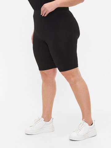 Zizzi Regular Leggings in Zwart: voorkant