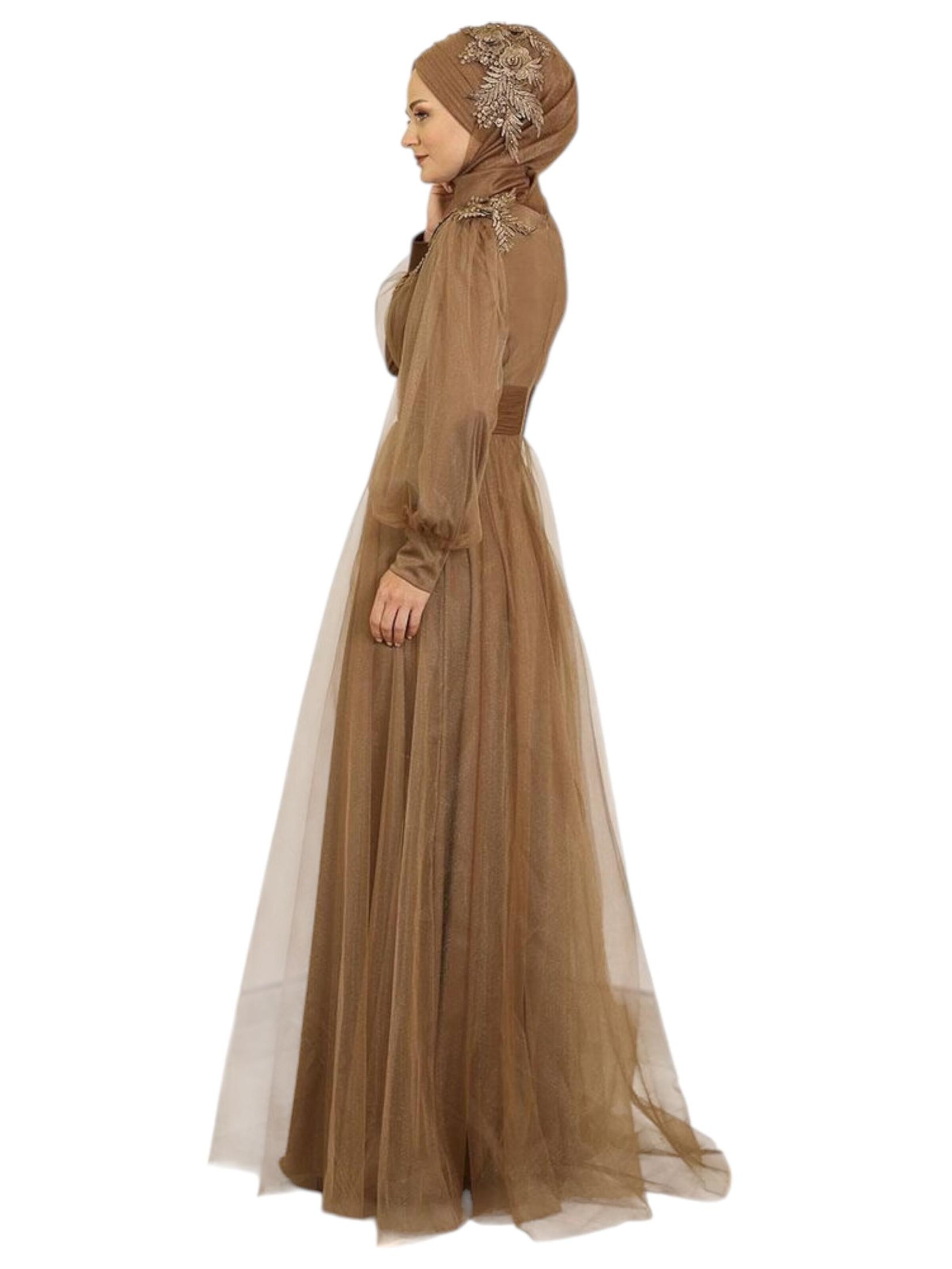 Abito da sera 'MINEL' di fashionshowcase in marrone