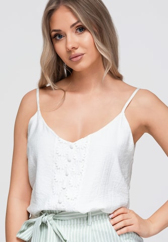 Ombre Top in White: front