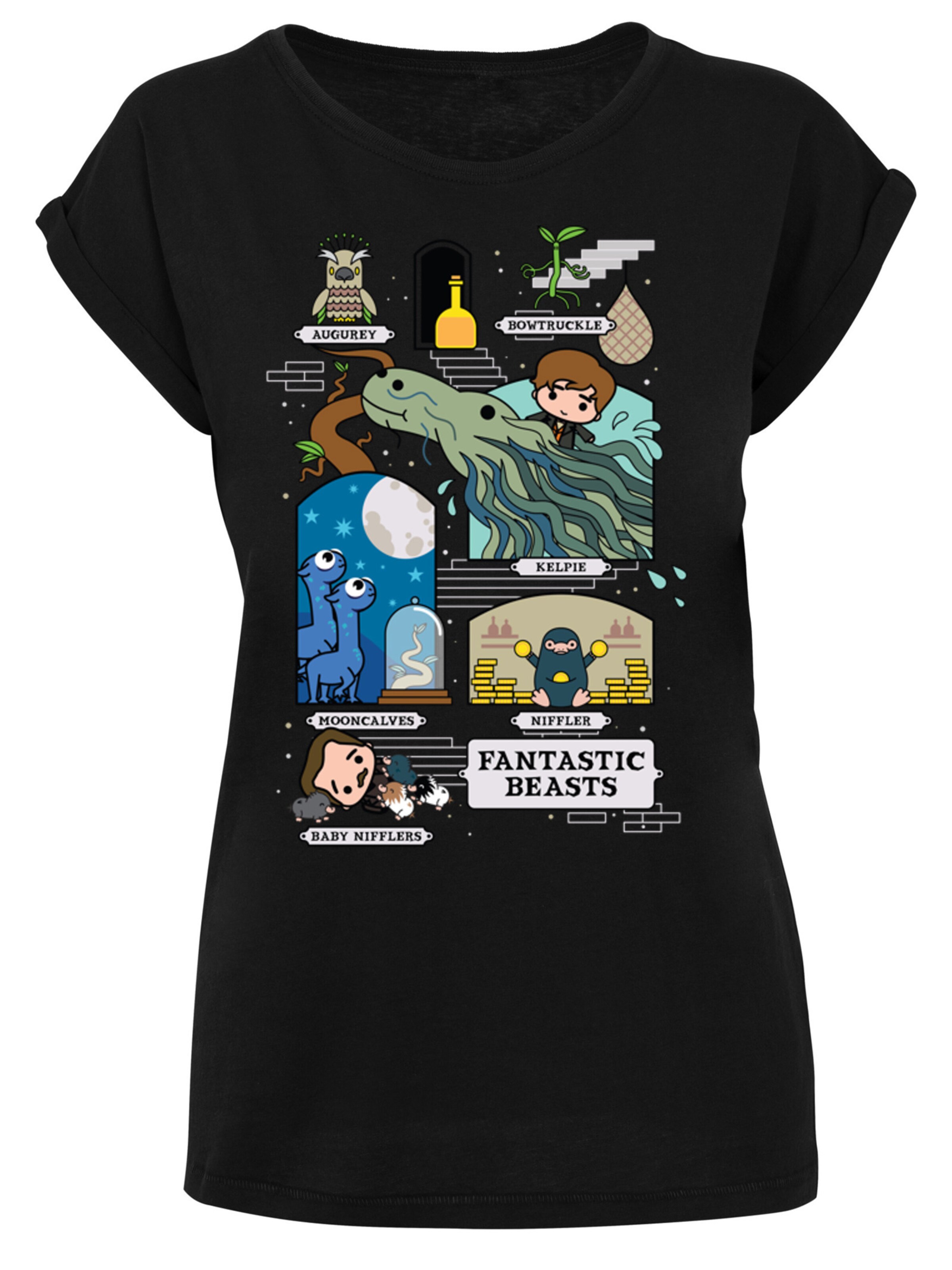 F4NT4STIC T-Shirt 'Fantastic Beasts 2 Chibi Newt' in Schwarz: Vorderseite