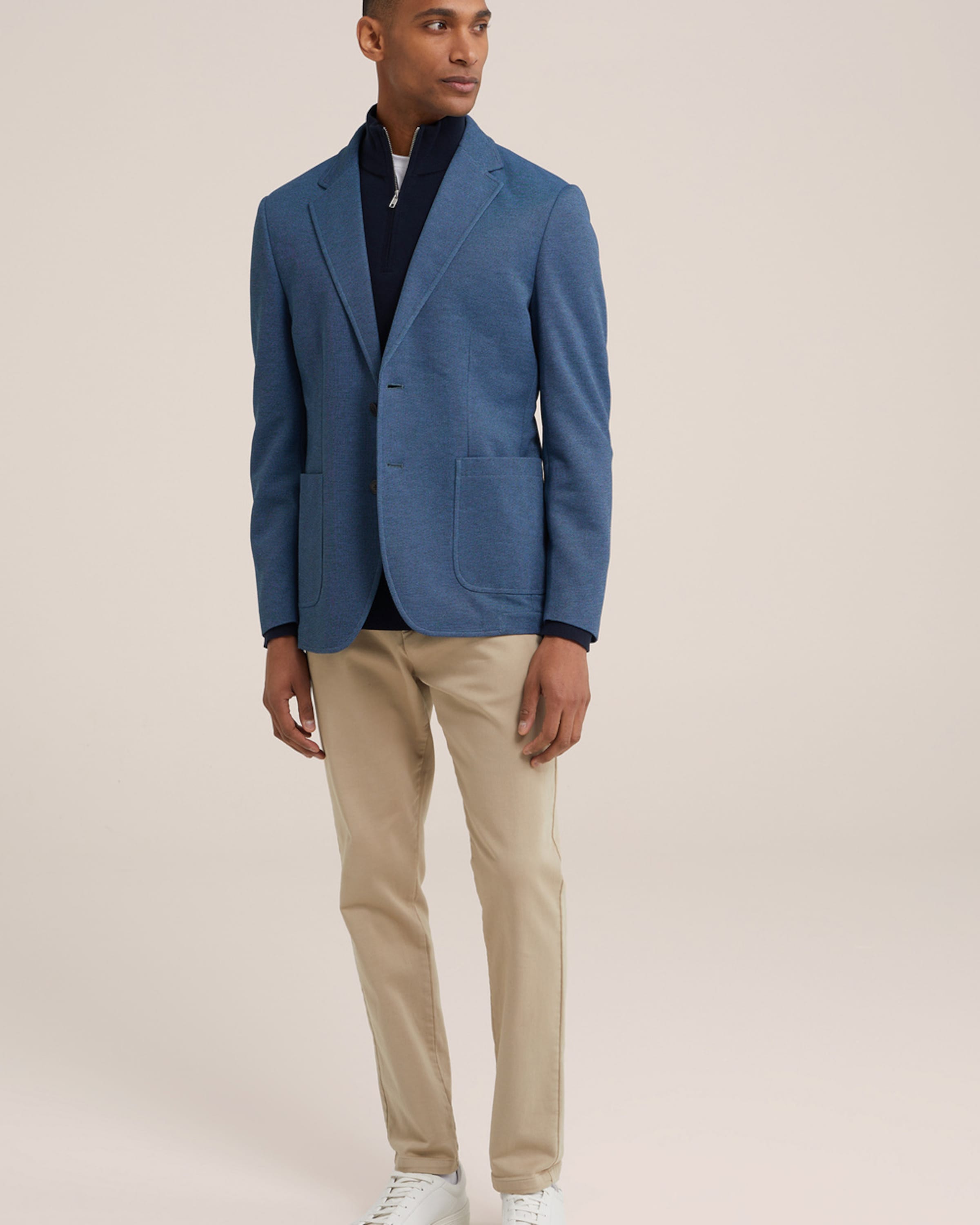 Khaki suit jacket with navy pants online