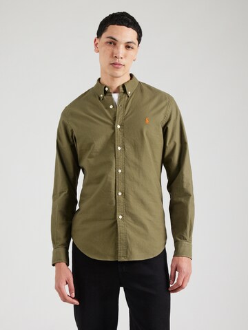 Polo Ralph Lauren Слим Рубашка в Зеленый: спереди