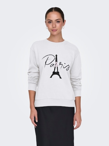 JDY Sweatshirt 'JDYPARIS' in White: front