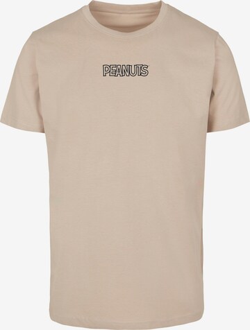 Merchcode T-Shirt 'Peanuts - Charlie' in Beige: predná strana