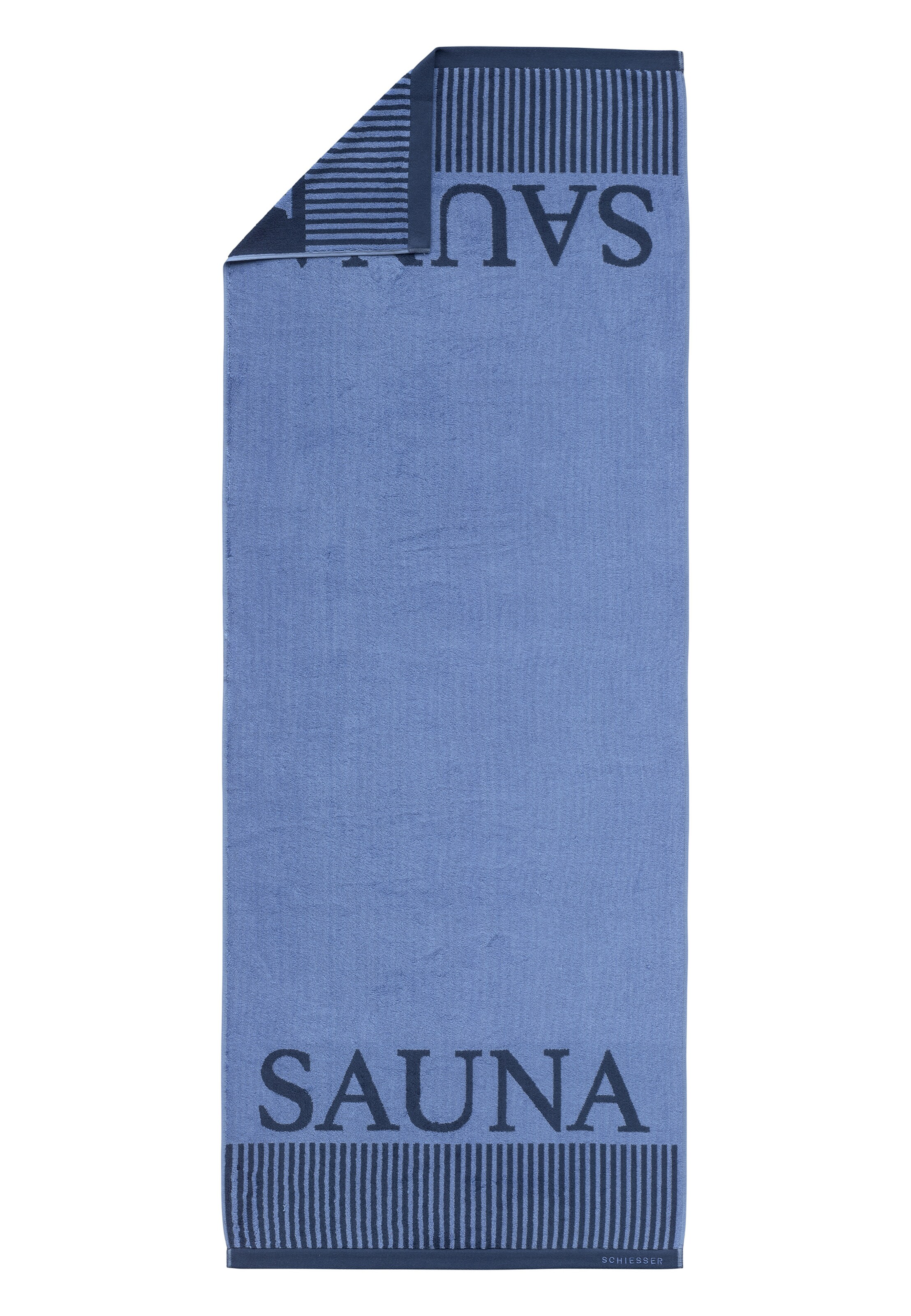 SCHIESSER Saunatuch 'Rom' in Blau: Vorderseite