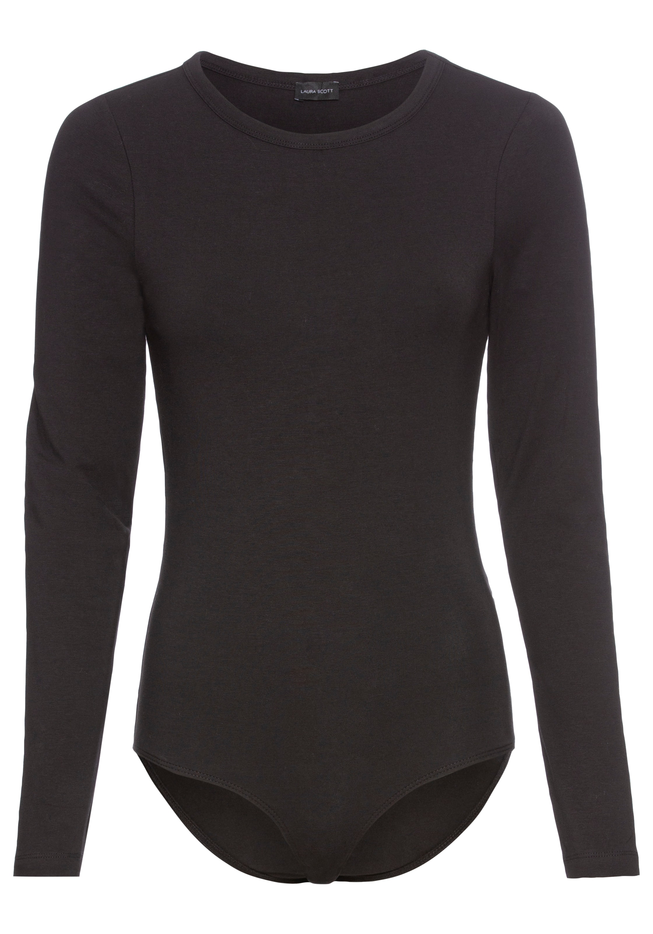 LAURA SCOTT Shaping Bodysuit in Black: front