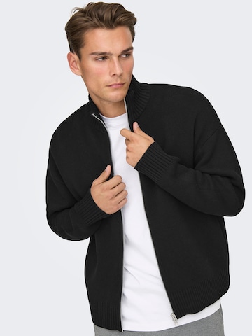Only & Sons Knit Cardigan 'ONSBLAKE' in Black