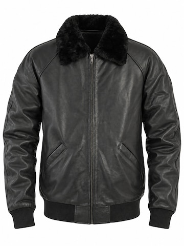 Chic and Clicks Übergangsjacke 'Pilot Bomber'‌‌‌‌‌‌‌‌‌‌ in Schwarz: Vorderseite