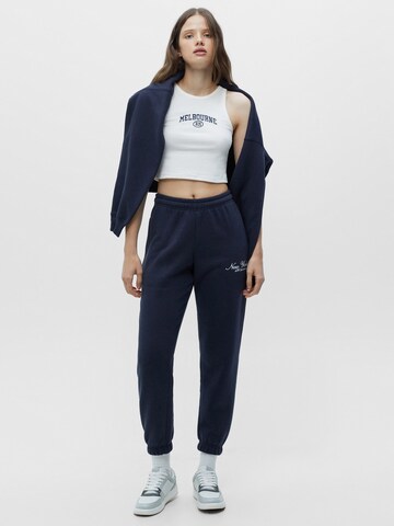 Pull&Bear Tapered Byxa i blå