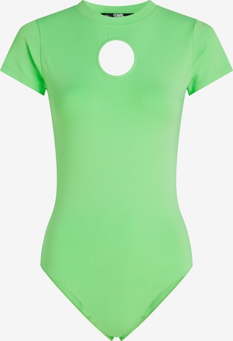 Karl Lagerfeld Shirt Bodysuit in Green: front