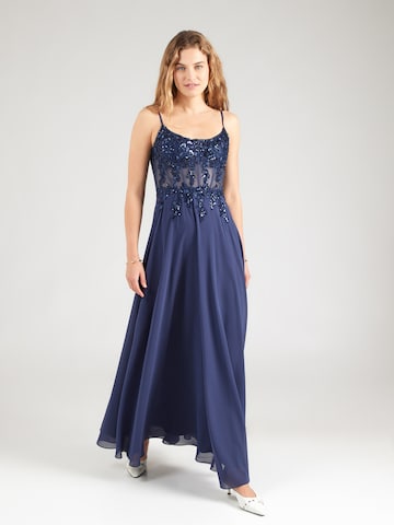 Rochie de seară de la mascara pe albastru: față