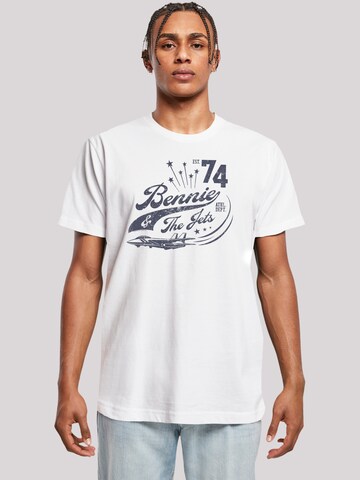 F4NT4STIC Shirt 'Elton John Bennie And The Jets' in White: front