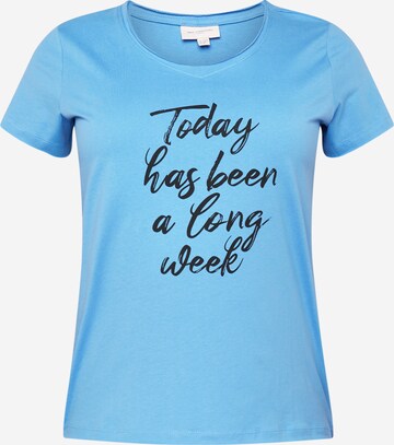 ONLY Carmakoma Shirt 'QUOTE' in Blue: front