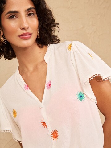 love & roses Bluse in Beige
