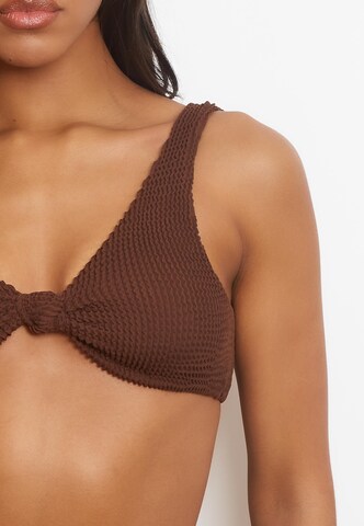 Moda Minx Triangel Bikinitop 'Scrunch' in Bruin