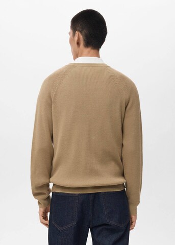 MANGO MAN Strickjacke 'Hodei' in Beige