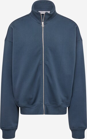 WEEKDAY Zip-Up Hoodie in Blue: front