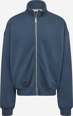 WEEKDAY Zip-Up Hoodie in Blue: front