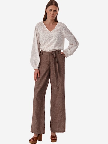 TATUUM Wide leg Trousers 'OLENA' in Brown