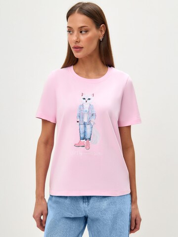 CAT by Maniita Lacitta Shirt mit Katzenprint COUNTRY CAT in Pink: Vorderseite