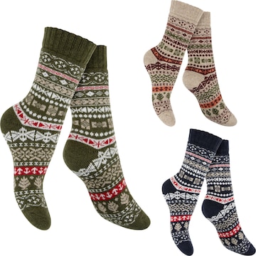 footstar Socken 'Hygge' in Grün: Vorderseite