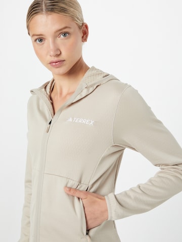 ADIDAS TERREX Athletic Fleece Jacket 'Xperior' in Beige