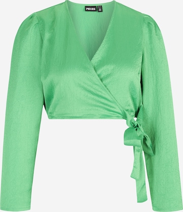 Pieces Petite Blouse 'SENA' in Green: front