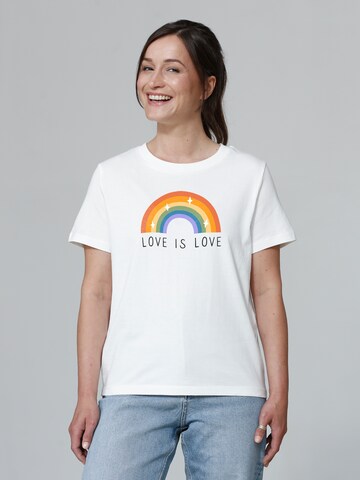 T-shirt ' Love is Love ' Watapparel en blanc : devant